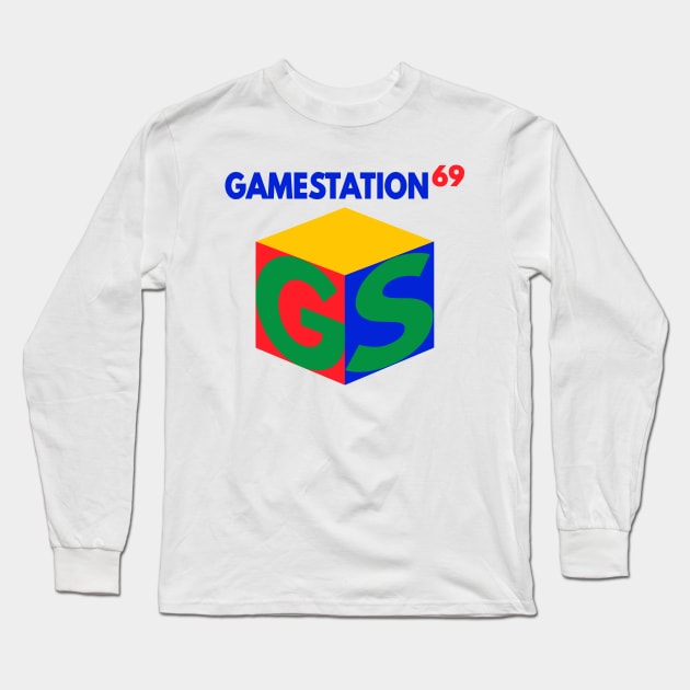 GameStation 69 Parody Video Game System 90's 2000's Knock Off Brand Logo Parody (Version 2) Long Sleeve T-Shirt by blueversion